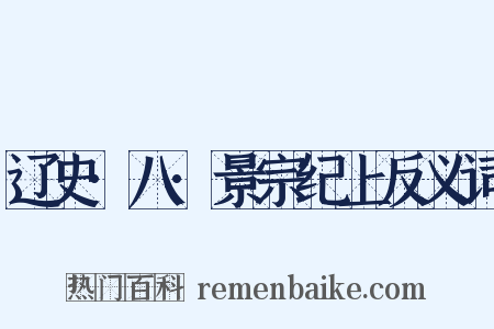 辽史·八·景宗纪上反义词是什么意思的图片